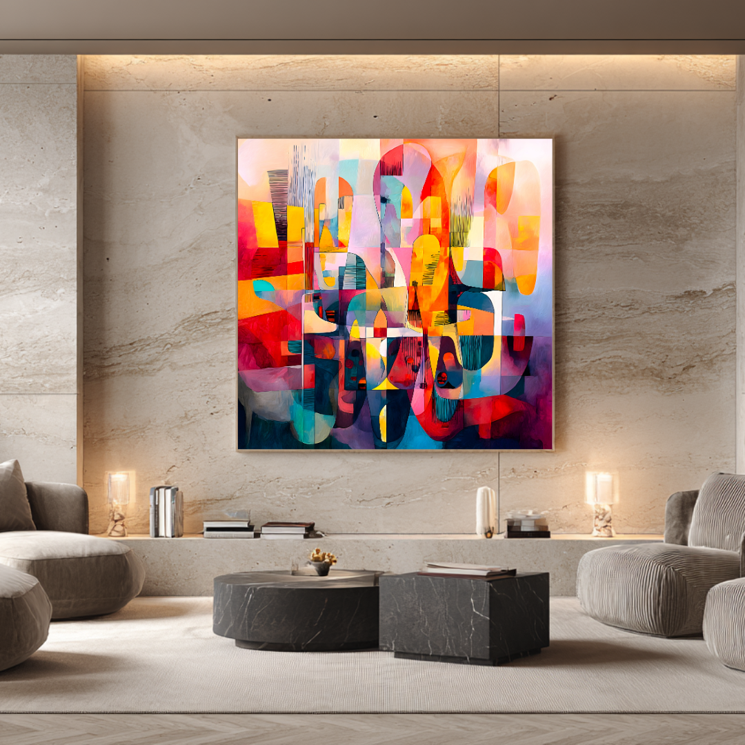 Large-scale canvas in a private residence